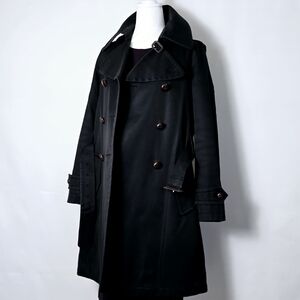 Burberry Ally Black Trench Coat with Cashmere Warmer